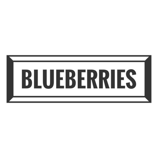 Blueberries text label filled stroke