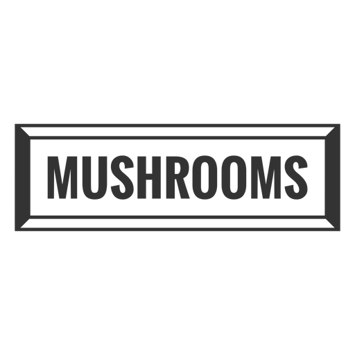 Mushrooms text label filled stroke