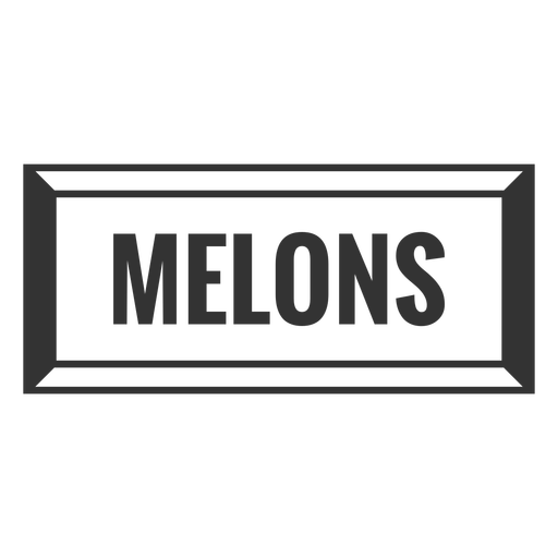 Melons text label filled stroke PNG Design