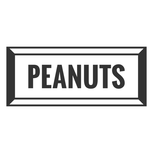 Peanuts text label filled stroke