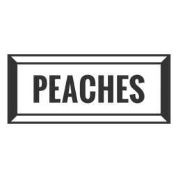 Peaches text label filled stroke PNG Design Transparent PNG