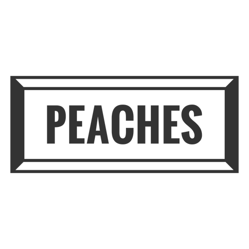 Peaches text label filled stroke PNG Design