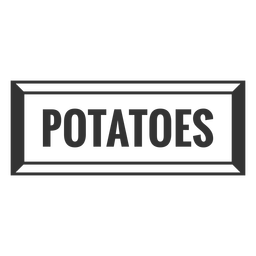 Potatoes text label filled stroke PNG Design Transparent PNG