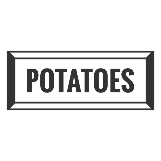 Potatoes text label filled stroke