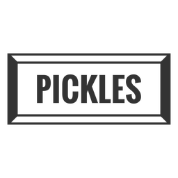 Pickles text filled stroke label Transparent PNG