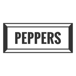 Peppers text label filled stroke Transparent PNG