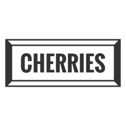 Cherries text label filled stroke PNG Design