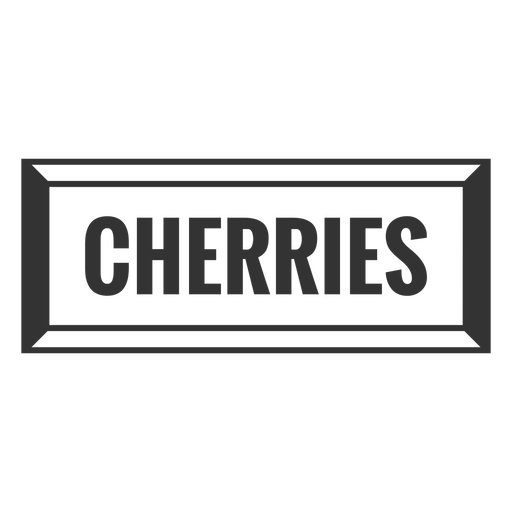 Cherries text label filled stroke