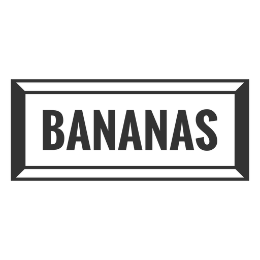 Bananas text label filled stroke PNG Design