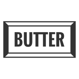Butter text label filled stroke PNG Design