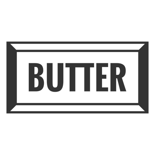 Butter text label filled stroke PNG Design
