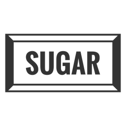 Sugar text label filled stroke PNG Design Transparent PNG