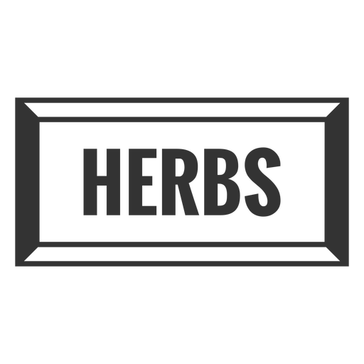 Herbs text label filled stroke