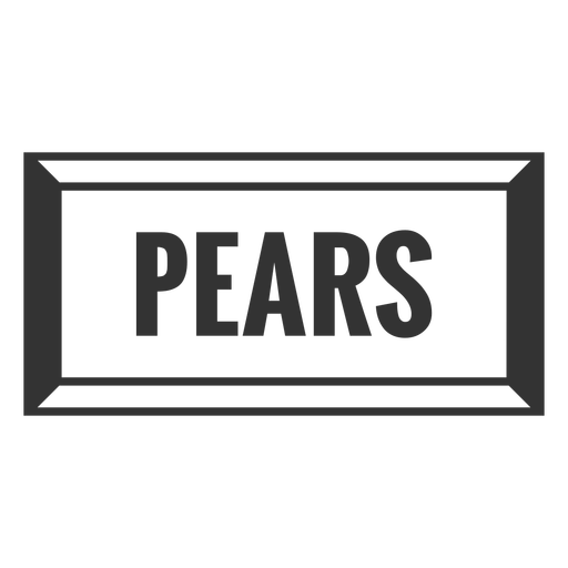 Pears text label filled stroke