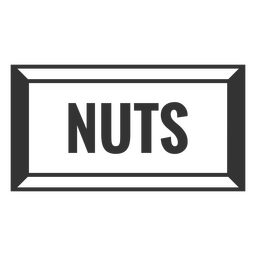 Nuts text label filled stroke PNG Design Transparent PNG