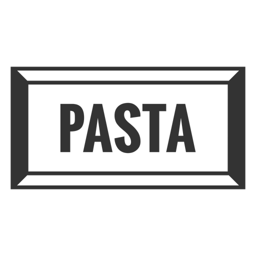 Pasta text label filled stroke