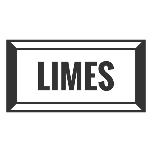 Limes text label filled stroke