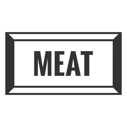 Meat text label filled stroke PNG Design