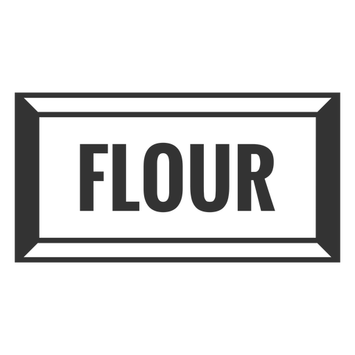 Flour text label filled stroke PNG Design