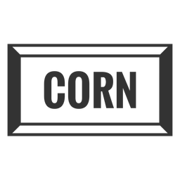 Corn text label filled stroke