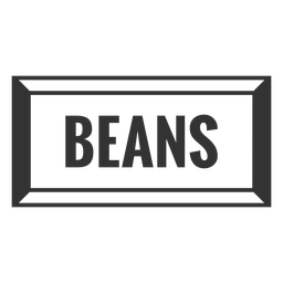 Beans text label filled stroke PNG Design