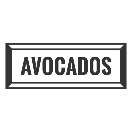 Avocados text label filled stroke PNG Design