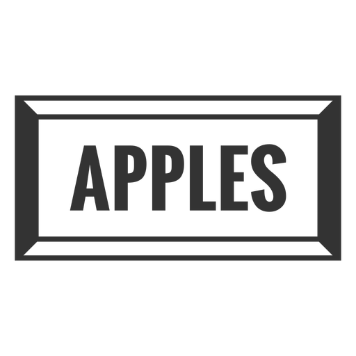Apples text label filled stroke
