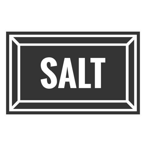 Salt text label cut out