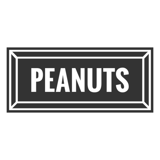 Peanut text label cut out