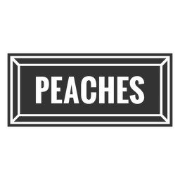 Peaches text label cut out PNG Design