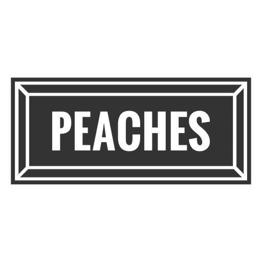 Peaches text label cut out