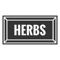 Herbs text label cut out