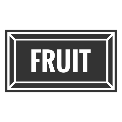 Fruit text label cut out