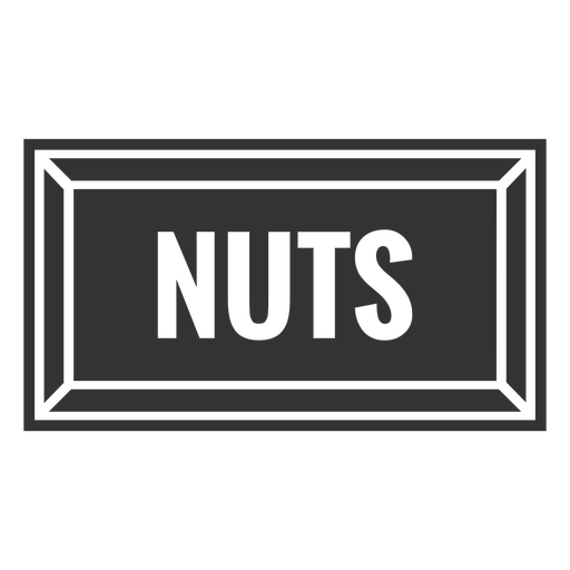Nuts text label cut out