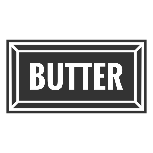 Butter text label cut out