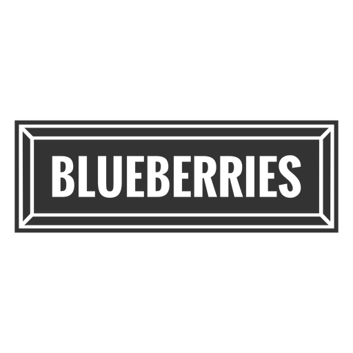 Blueberries text label cut out