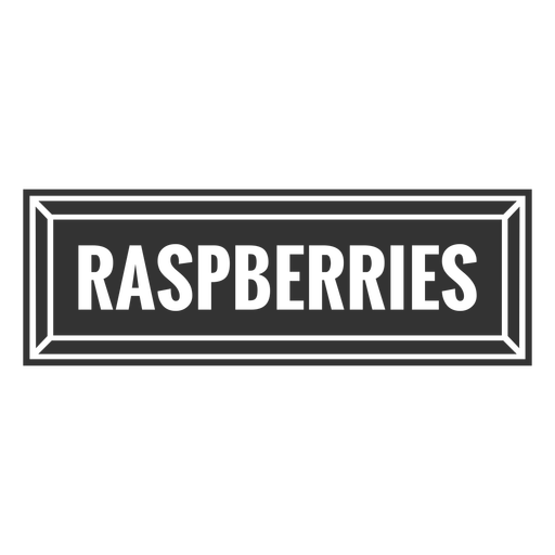 Raspberries text label cut out PNG Design