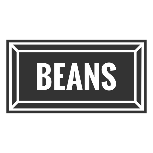 Beans text label cut out PNG Design