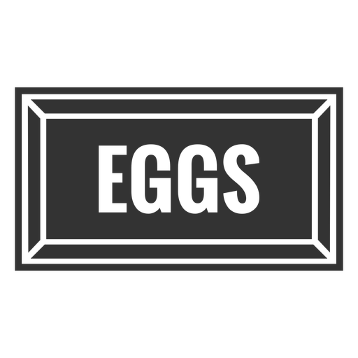 Eggs text label cut out