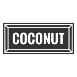 Coconut text label cut out PNG Design