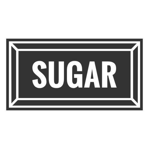 Sugar text label cut out
