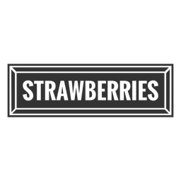 Strawberries text label cut out
