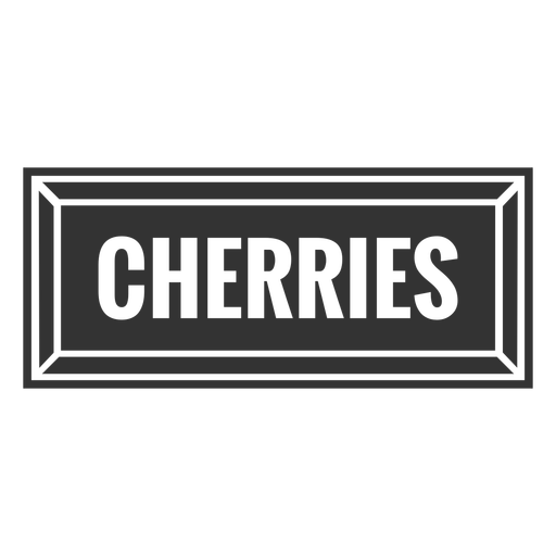 Cherries text label cut out PNG Design