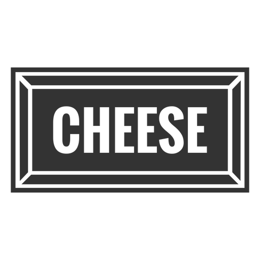 Cheese text cut out label PNG Design
