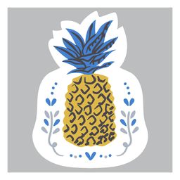 Ornamented pineapple color doodle