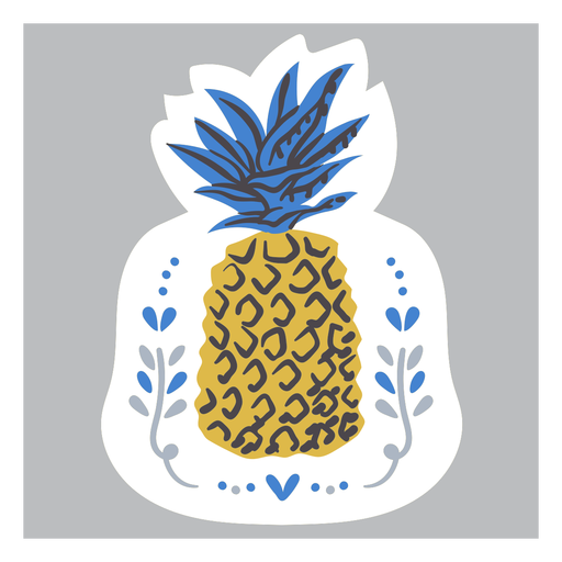 Ornamented pineapple color doodle PNG Design