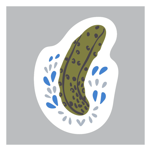 Ornamented pickle color doodle PNG Design