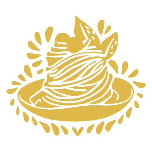 Ornamented spaghetti cut out PNG Design