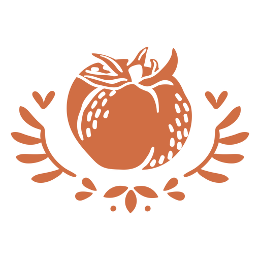 Ornamented tomato cut out PNG Design
