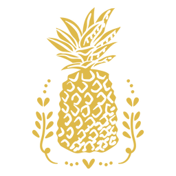 Ornamented pineapple cut out PNG Design Transparent PNG